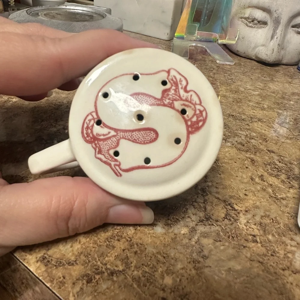 Royal China Memory Lane Ironstone Transferware Tiny Tea Cup Salt Shaker